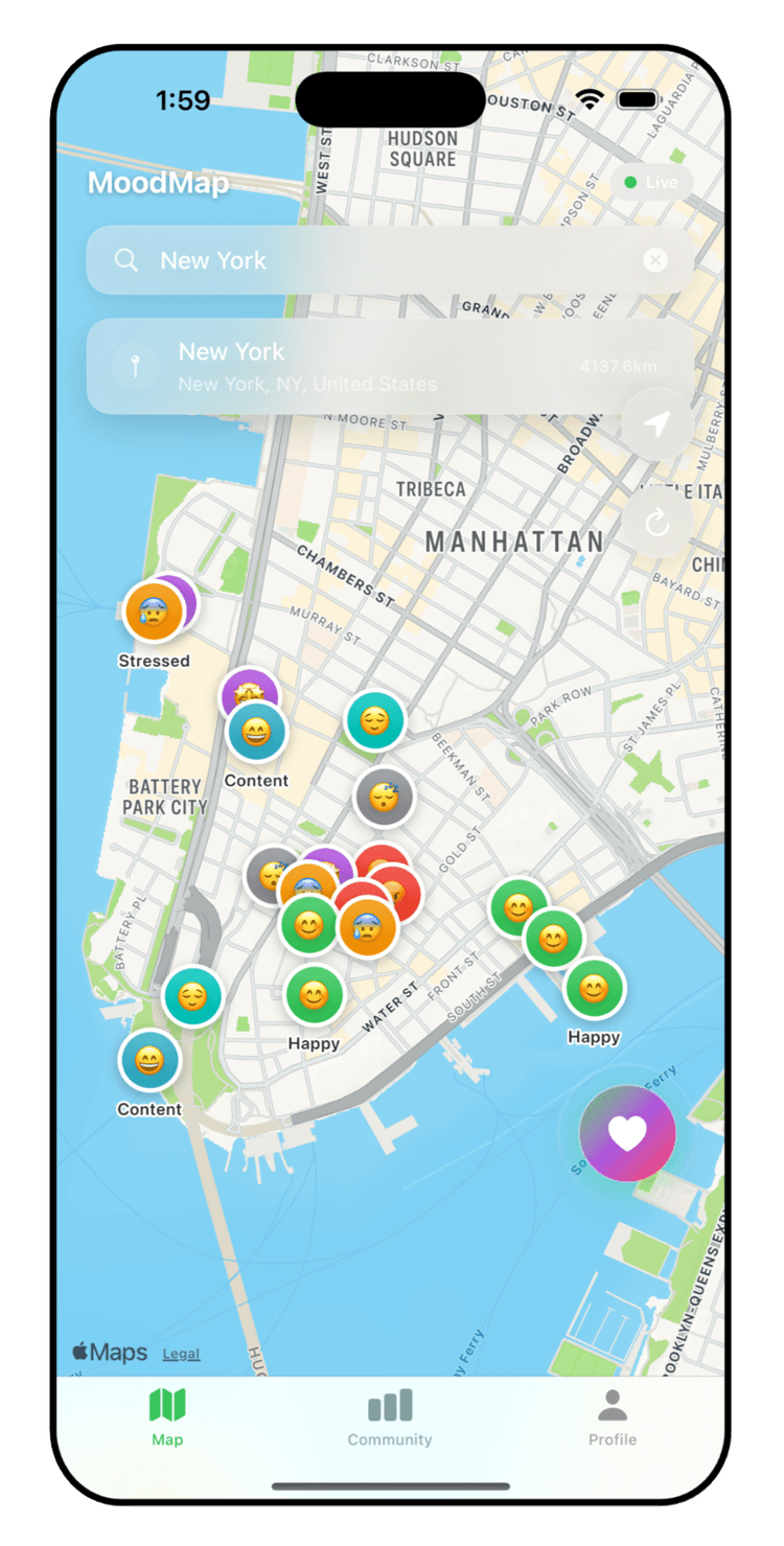 MoodMap App Screenshot