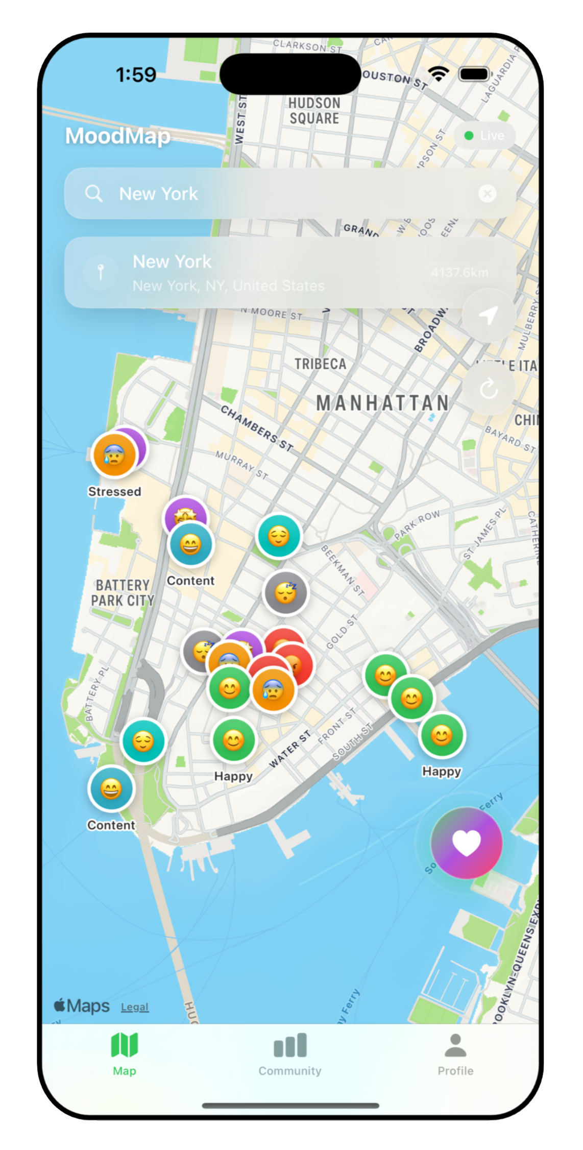 MoodMap App Screenshot